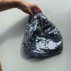 Silver Sequin Mini Bag